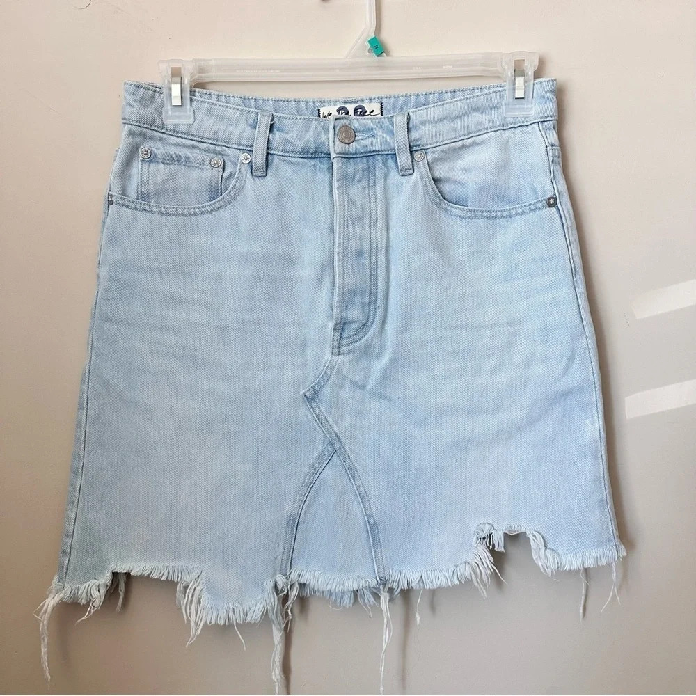 We The Free Distressed Tidal Wave Going Rogue Denim Skirt size 28